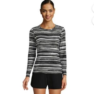 Lands’ End Crew Neck Long Sleeve Rash Guard UPF 50 Protection Swim Tee Size L